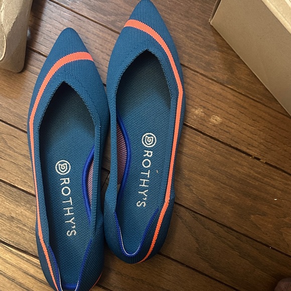 Rothys teal neon blue line points - Picture 2 of 5